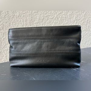 Vintage Black Coach Tribeca Leather Makeup Case Pouch Style 5841 Vtg